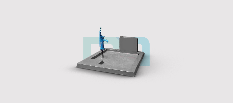 Shallow well with bucket